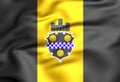 3D Flag of Pittsburgh Pennsylvania state, USA.