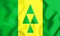 3D Flag of Prince Albert Saskatchewan, Canada.