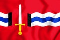 3D Flag of Reimerswaal Zeeland, Netherlands.