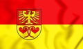3D Flag of Rietberg North Rhine-Westphalia, Germany. Royalty Free Stock Photo