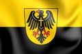 3D Flag of Rottweil Baden-Wurttemberg, Germany.