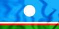 3D Flag of Sakha Yakutia Republic, Russia.