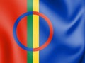 3D Flag of Sami. Royalty Free Stock Photo