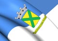 3D Flag of Santo Andre Sao Paulo state, Brazil.