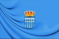 3D Flag of Segovia Province, Spain. Royalty Free Stock Photo