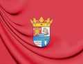 3D Flag of Segovia Province, Spain. Royalty Free Stock Photo