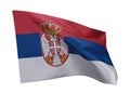 3d flag of Serbia isolated against white background. 3d rendering Royalty Free Stock Photo