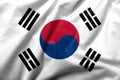 3D Flag of South Korea satin Royalty Free Stock Photo