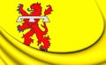 3D Flag of Teylingen South Holland, Netherlands.