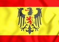 3D Flag of Uberlingen Baden-Wurttemberg, Germany. Royalty Free Stock Photo