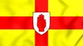 3D Flag of Ulster Province, Ireland.