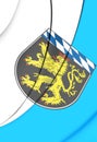 3D Flag of Upper Bavaria, Germany.
