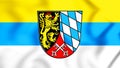 3D Flag of Upper Palatinate Region, Germany.