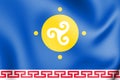 3D Flag of Ust-Orda Buryat Okrug, Russia.