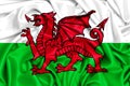 3d flag of Wales waving in the wind