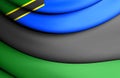 3D Flag of Zanzibar. Royalty Free Stock Photo