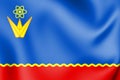 3D Flag of Zelenogorsk Krasnoyarsk Krai, Russia.