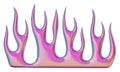 3D flame. Trendy Y2K element. Pink colorful burning fire shape with glossy gradient effect. 3D render. Isolated