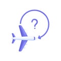 3D Flight status concept icon. Unknown. Concept of information icon for airline or terminal board. Travel icon