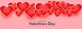 3d floating hearts valentines day banner design