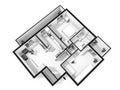 Floorplan 3d . Floor plan. Color floor plans 3d Royalty Free Stock Photo