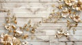 3d floral gold flowers with diamonds wallpaper Royalty Free Stock Photo