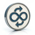 3D flowchart loop limit symbol icon isolated on white background Royalty Free Stock Photo
