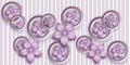 3D flower Living room wallpaper background, High quality circles rendering decorative photomural wallpaper illustration.