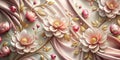 3D flower wallpaper and silk effect beautiful background Royalty Free Stock Photo
