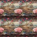 Ai generated. The flowers, beautiful realistic seamless patterns can create different works of art Royalty Free Stock Photo