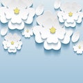 3d flowers sakura white, trendy beautiful wallpape