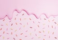 3D of flowing pink liquid texture on pink background