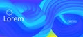 3d Fluid Vivid Vector Background. Landing Page, Blue, Purple Background. Neon
