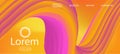 3d Fluid Vivid Vector Background. Landing Page, Orange, Pink Background. Neon