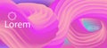 3d Fluid Vivid Vector Background. Landing Page, Pink, Purple Background. Modern