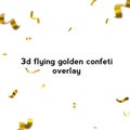 3d flying golden confeti overlay Royalty Free Stock Photo