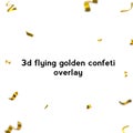 3d flying golden confeti overlay Royalty Free Stock Photo