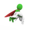 3d flying super hero superman rescue casualty Royalty Free Stock Photo