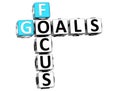 3D Focus Goals Crossword cube words Royalty Free Stock Photo