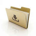 3D folder download isolated on white background Royalty Free Stock Photo