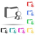 3d folder of employee documents multi color style icon. Simple glyph, flat vector of hr and heat hunting icons for ui and ux, Royalty Free Stock Photo