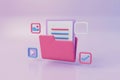 3D Folder with Icons: Organization, Data, and Digital Assets Royalty Free Stock Photo