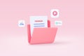 3d folder and paper for management multimedia file, document efficient work on project plan concept. Image and video document