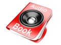 3d folder with speaker. audio-book concept Royalty Free Stock Photo