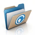 3D folder upload isolated on white background Royalty Free Stock Photo