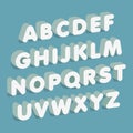 3d font. Alphabet letters. Vector illustration. Royalty Free Stock Photo