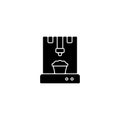 3d food printer black glyph icon