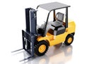 3d Forklift truck. cargo. white background