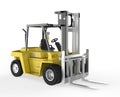 3d forklift white background