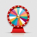 3d fortune wheel for gambling and lottery win isolated on transparent background. Roulette vector illustration for game Royalty Free Stock Photo